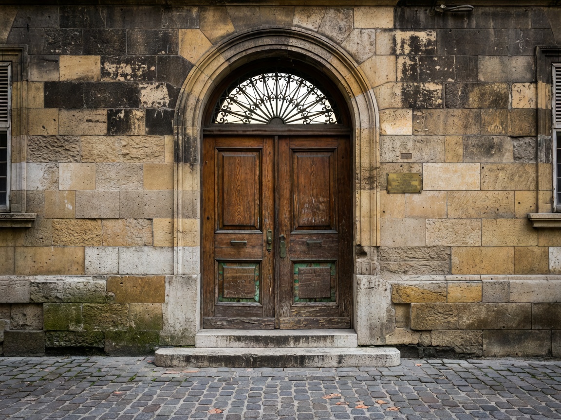 Authentic historic building entryway in Budapest Jewish Quarter District VII