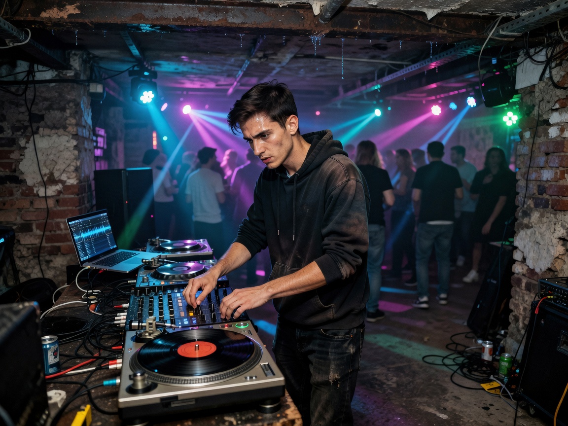 DJ Deck Underground Electronic Music Budapest event lighting